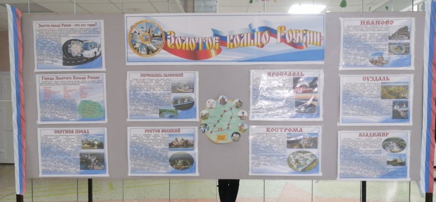 Познавательный стенд «Золотое кольцо России», посвященный  Году народного искусства и нематериального наследия народов России