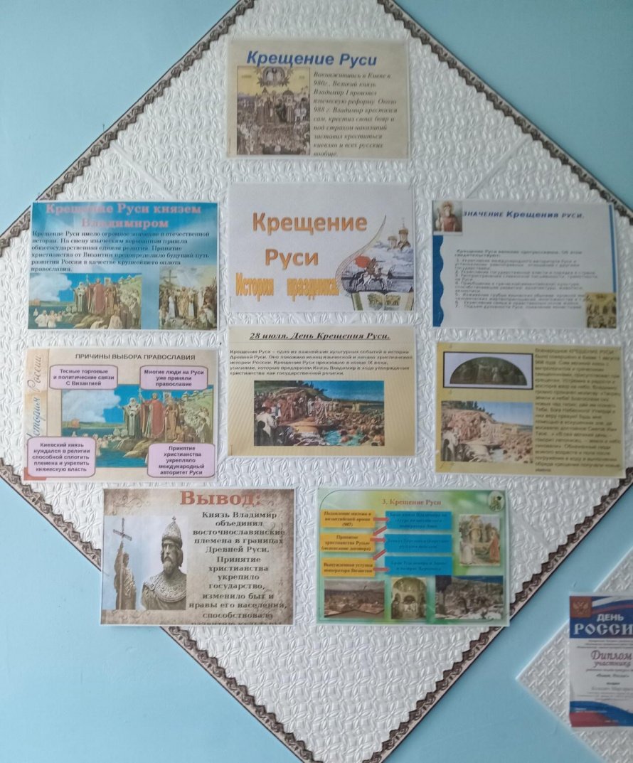 Информационный стенд «Крещение Руси. История праздника»